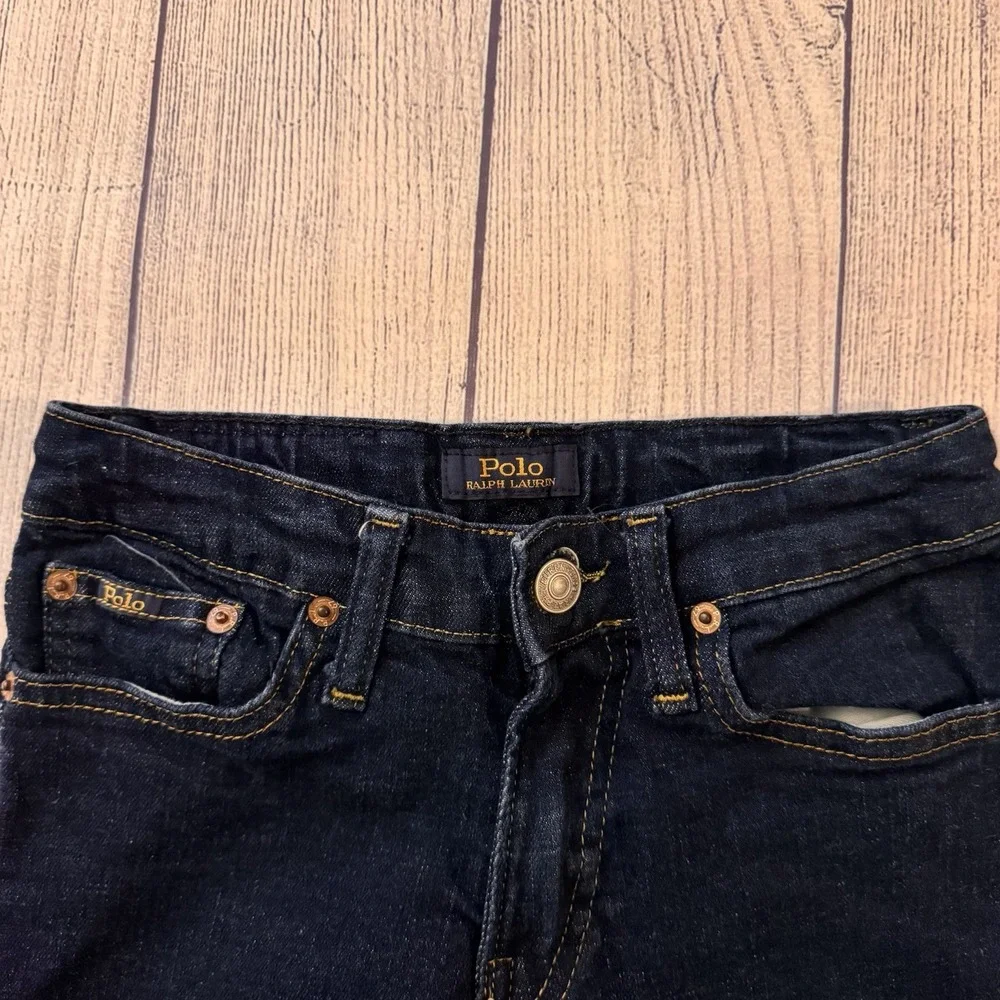 Polo Ralph Lauren Boys Hampton Straight Jeans Size 10 Dark Wash Denim 23